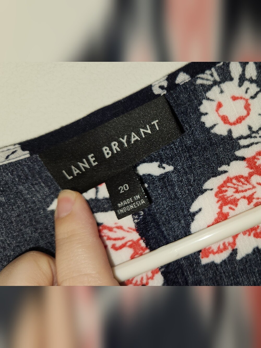 💙🧡Lane Bryant🧡💙 Navy Floral Short-Sleeve Ruffle Tee - Coral & White 20 - Picture 13 of 13